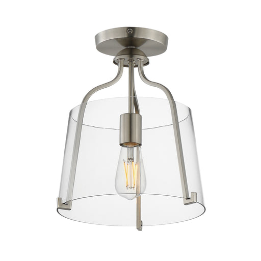 Maxim - 5681CLSN - One Light Semi-Flush Mount - Bellmore - Satin Nickel