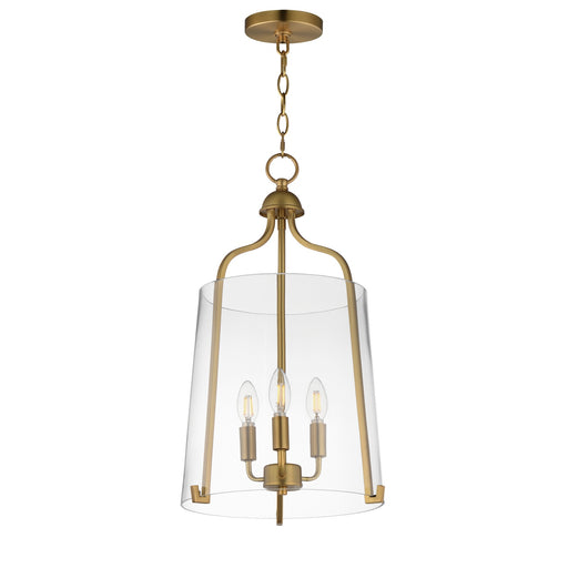 Maxim - 5683CLNAB - Three Light Foyer Pendant - Bellmore - Natural Aged Brass