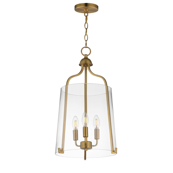 Maxim - 5683CLNAB - Three Light Foyer Pendant - Bellmore - Natural Aged Brass