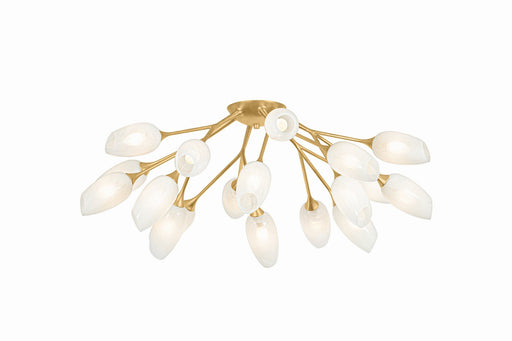 Aldean 18 Light Semi Flush Mount Vintage Gold Leaf