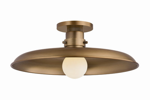 Rainhill One Light Flush Mount Patina Brass