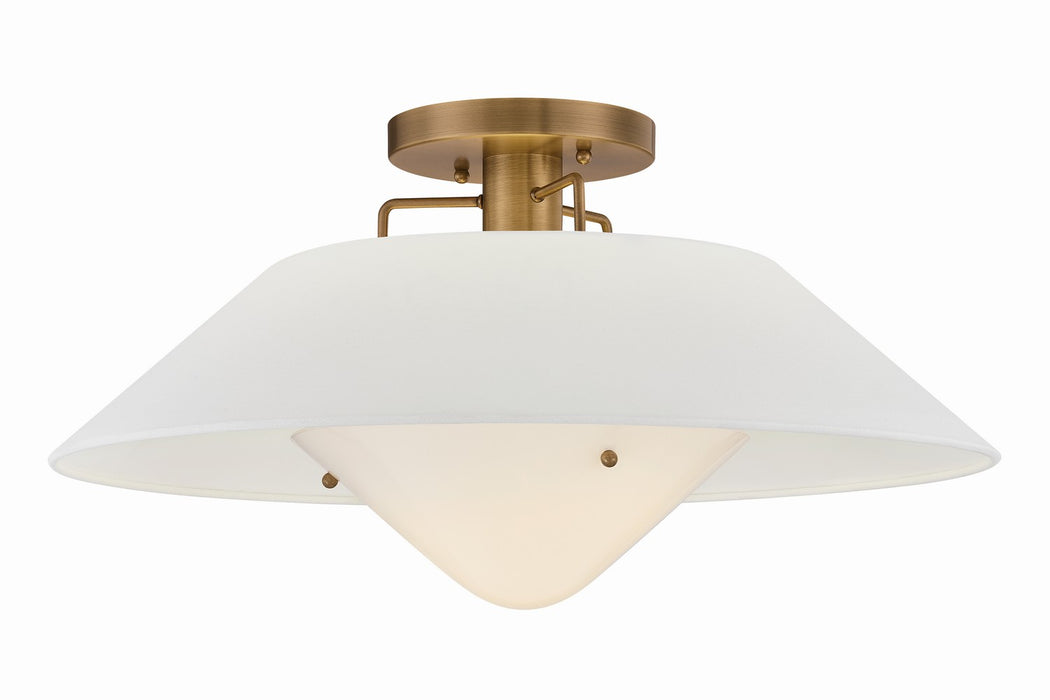 Troy Lighting - C8422-PBR - One Light Semi Flush Mount - Otto - Patina Brass
