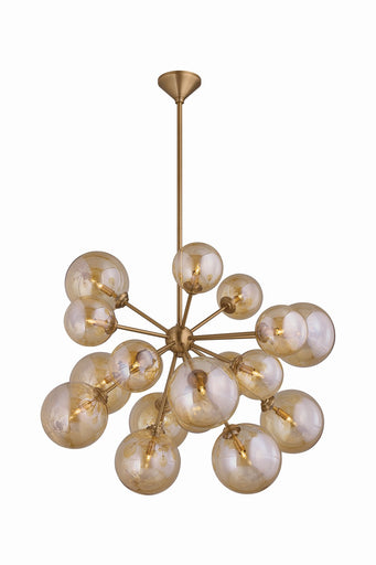 Santee 18 Light Chandelier Patina Brass