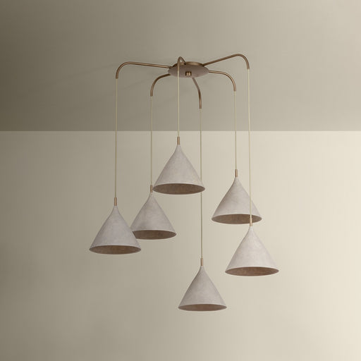 Troy Lighting - F2240-PBR/LWP - Six Light Chandelier - Benson - Patina Brass