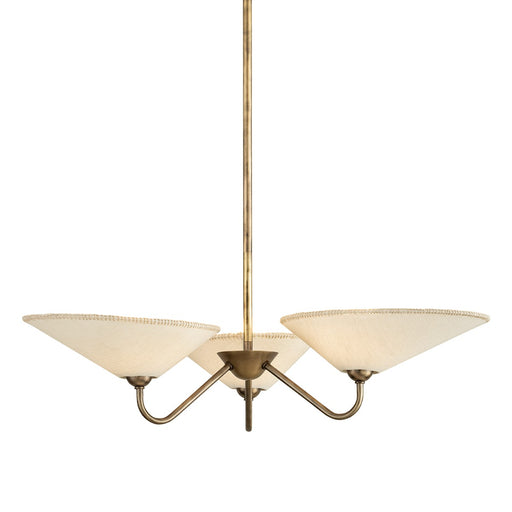 Sinclair Three Light Chandelier Patina Brass