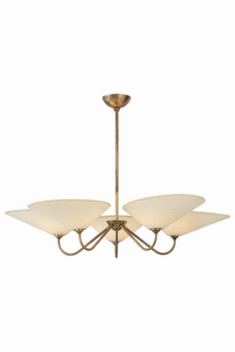 Sinclair Five Light Chandelier Patina Brass