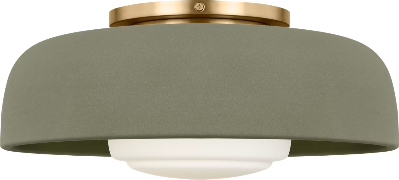 Visual Comfort Studio - SCRJFM169EBSSSOEG - One Light Flush Mount - Liora - Estate Brass
