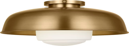Liora One Light Flush Mount Estate Brass
