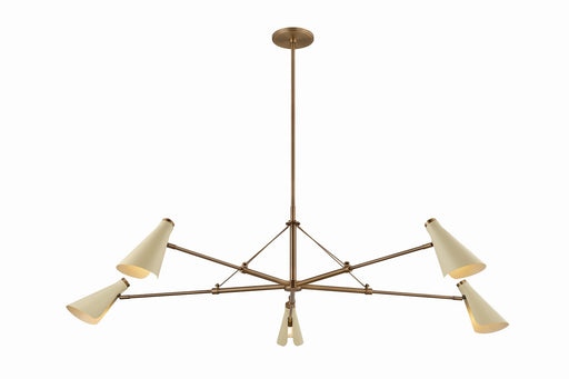 Troy Lighting - F4369-PBR/SSD - Five Light Chandelier - Andersen - Patina Brass