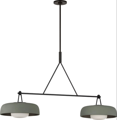 Liora Two Light Linear Chandelier Aged Iron