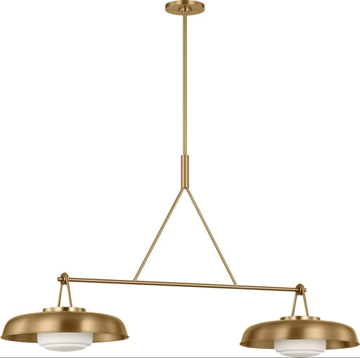 Liora Two Light Linear Chandelier Estate Brass