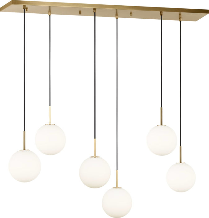 Visual Comfort Studio - SCRJLS208EBSOEG - Six Light Linear Chandelier - Sorelle - Estate Brass