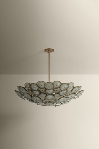 Wassama Eight Light Chandelier Patina Brass