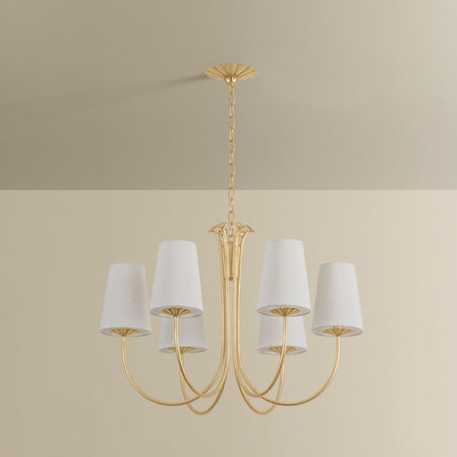Troy Lighting - F5728-VGL - Six Light Chandelier - Weiland - Vintage Gold Leaf