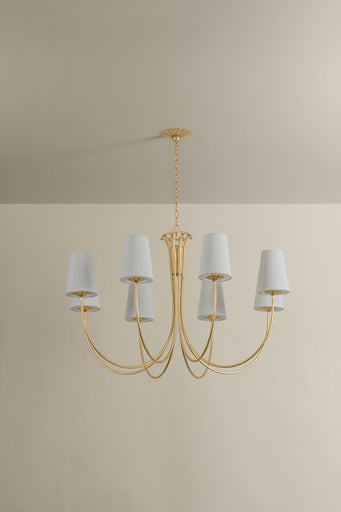 Weiland Eight Light Chandelier Vintage Gold Leaf