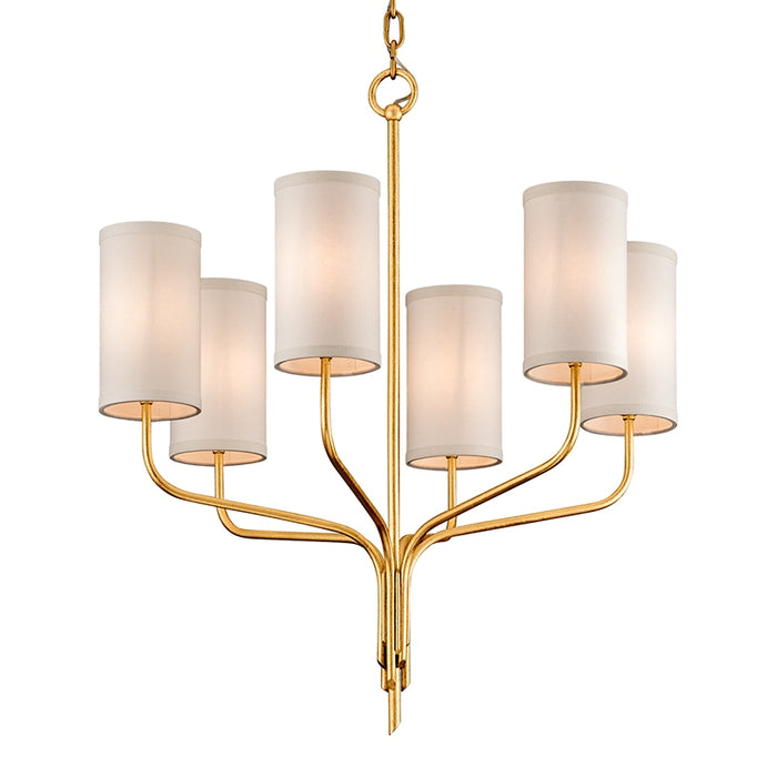 Troy Lighting - F6166 - Six Light Chandelier - Juniper - Textured Gold Leaf