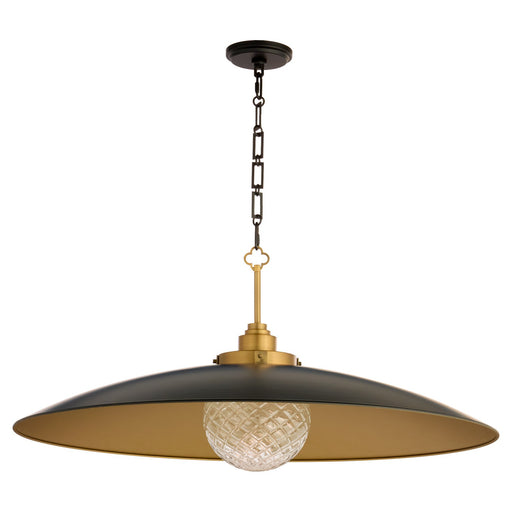Genevieve LED Pendant Matte Black|Brushed Brass