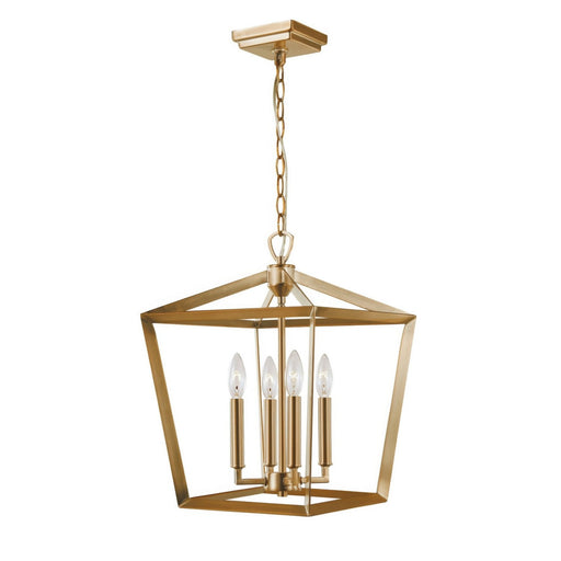 York One Light Pendant Brushed Brass