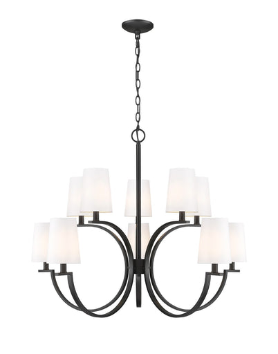 Cordelia Ten Light Chandelier Matte Black