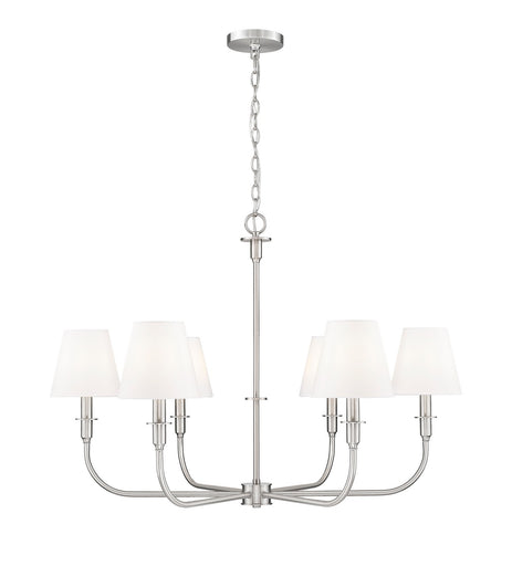 Tova Six Light Chandelier Brushed Nickel