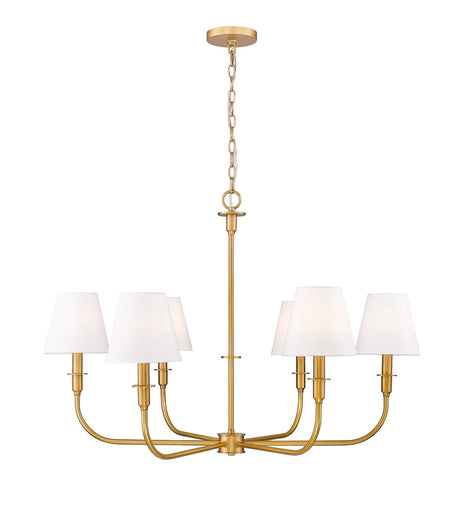 Tova Six Light Chandelier Rubbed Brass