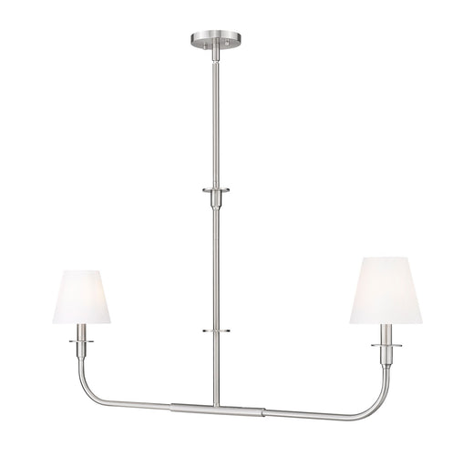 Tova Two Light Linear Chandelier Brushed Nickel