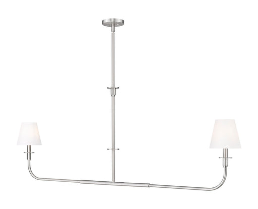 Tova Two Light Linear Chandelier Brushed Nickel