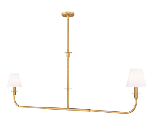 Tova Two Light Linear Chandelier Rubbed Brass