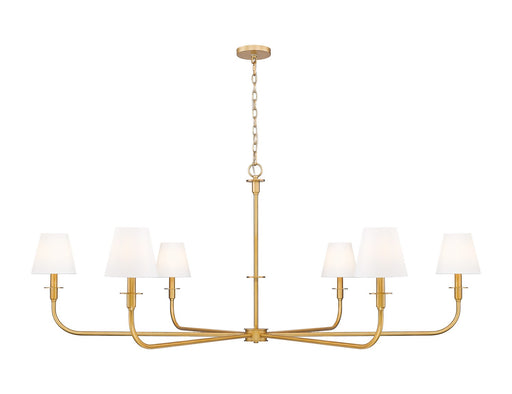 Tova Six Light Chandelier Rubbed Brass