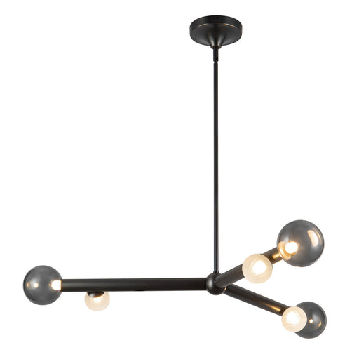 Reese LED Chandelier Urban Bronze/Smoked Glass