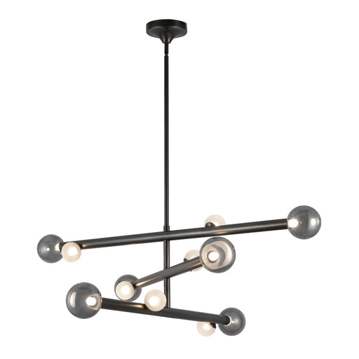 Reese LED Chandelier Urban Bronze/Smoked Glass