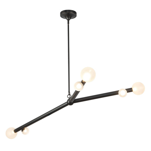 Reese LED Chandelier Urban Bronze/Opal Glass