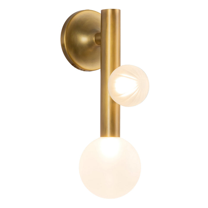 Kuzco Lighting - WS32814-VB/OP - LED Wall Sconce - Reese - Vintage Brass/Opal Glass