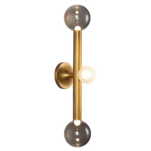 Kuzco Lighting - WS32823-VB/SM - LED Vanity Light - Reese - Vintage Brass/Smoked Glass