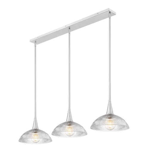 Lunelle Three Light Linear Chandelier Brushed Nickel
