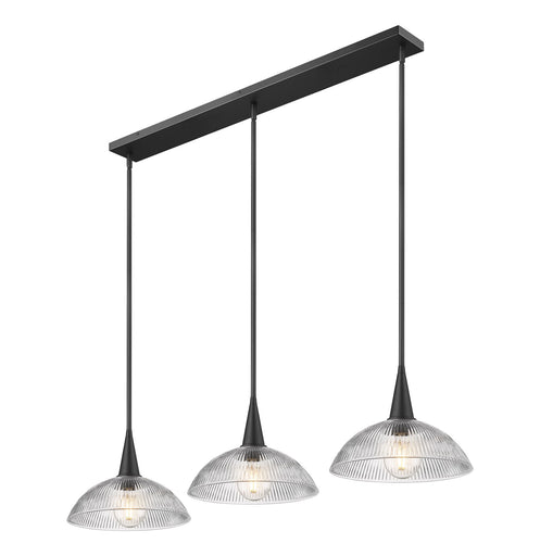 Lunelle Three Light Linear Chandelier Matte Black