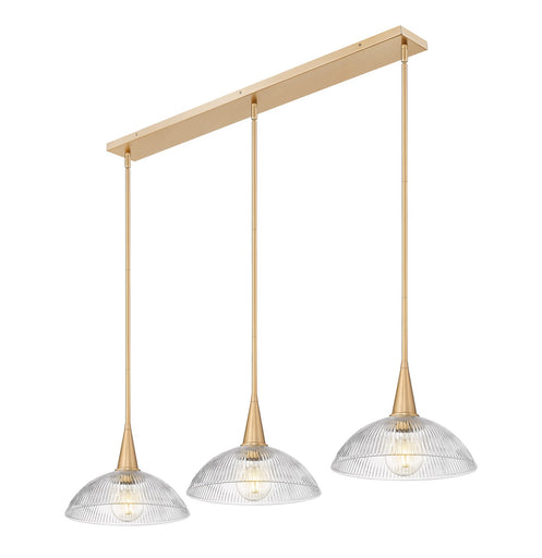 Lunelle Three Light Linear Chandelier Modern Gold