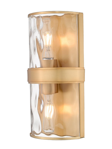 Meridian Two Light Wall Sconce Rubbed Brass