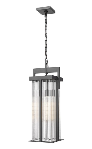 Fortis Two Light Outdoor Chain Mount Ceiling Fixture Sand Black