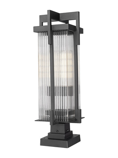 Fortis Two Light Outdoor Pier Mounted Fixture Sand Black