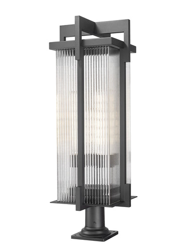 Fortis Three Light Outdoor Pier Mounted Fixture Sand Black