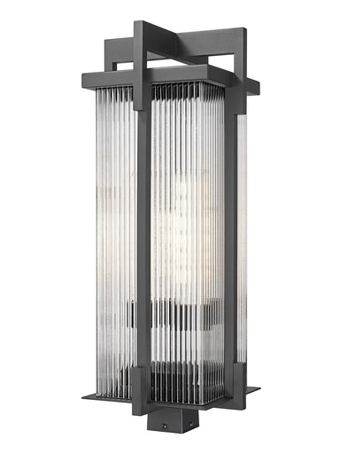 Fortis Three Light Outdoor Post Mount Fixture Sand Black