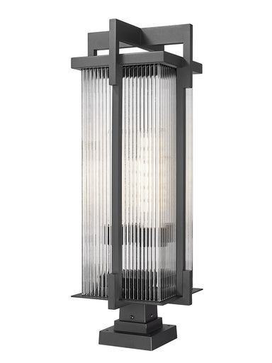 Fortis Three Light Outdoor Pier Mounted Fixture Sand Black