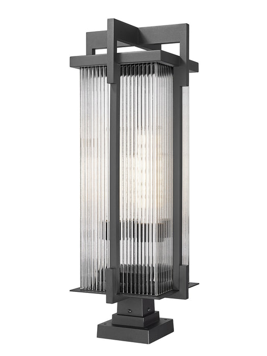 Z-Lite - 5031PHXLS-SQPM-BK - Three Light Outdoor Pier Mounted Fixture - Fortis - Sand Black