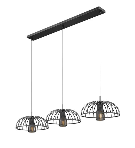 Valencia Three Light Linear Chandelier Matte Black