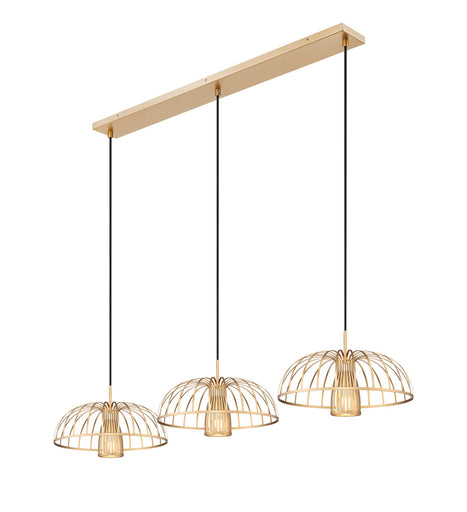 Valencia Three Light Linear Chandelier Modern Gold