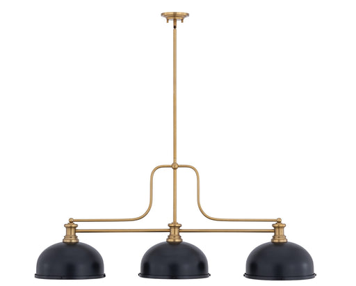 Melange Three Light Billiard Heritage Brass