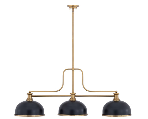 Melange Three Light Billiard Heritage Brass