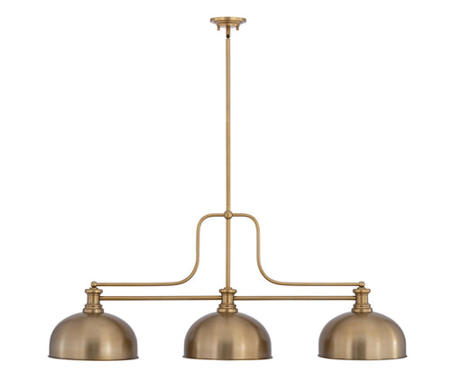 Melange Three Light Billiard Heritage Brass