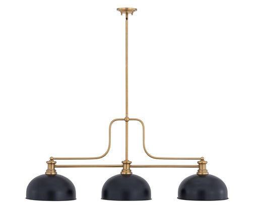 Melange Three Light Billiard Heritage Brass